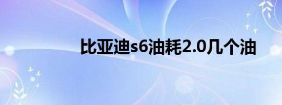 比亚迪s6油耗2.0几个油