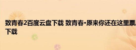 致青春2百度云盘下载 致青春·原来你还在这里票房统计迅雷下载