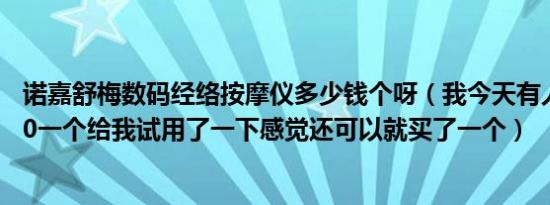 诺嘉舒梅数码经络按摩仪多少钱个呀（我今天有人来推销150一个给我试用了一下感觉还可以就买了一个）