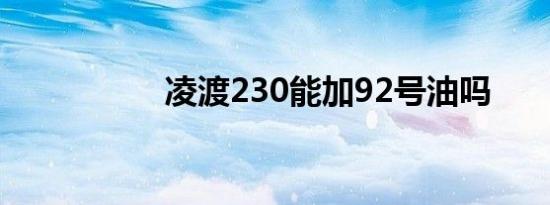 凌渡230能加92号油吗