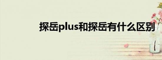 探岳plus和探岳有什么区别