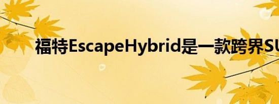 福特EscapeHybrid是一款跨界SUV