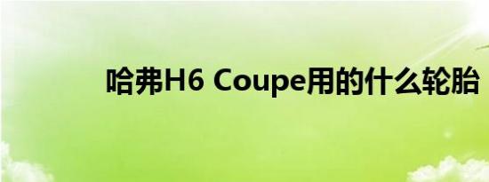 哈弗H6 Coupe用的什么轮胎