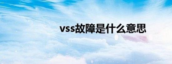 vss故障是什么意思