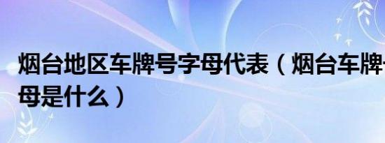 烟台地区车牌号字母代表（烟台车牌号开头字母是什么）