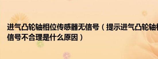 进气凸轮轴相位传感器无信号（提示进气凸轮轴相位传感器信号不合理是什么原因）