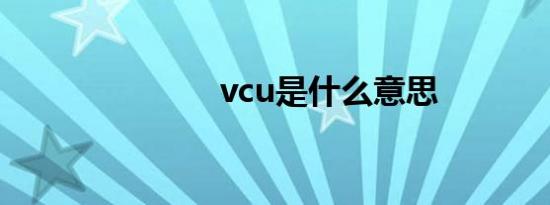 vcu是什么意思