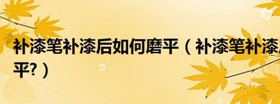 补漆笔补漆后如何磨平（补漆笔补漆后如何磨平?）