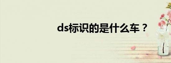 ds标识的是什么车？