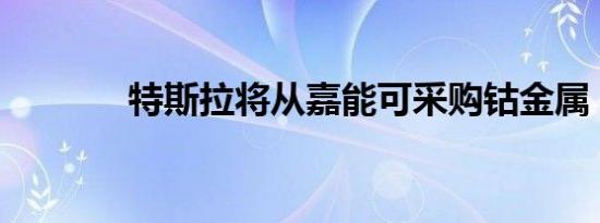 特斯拉将从嘉能可采购钴金属