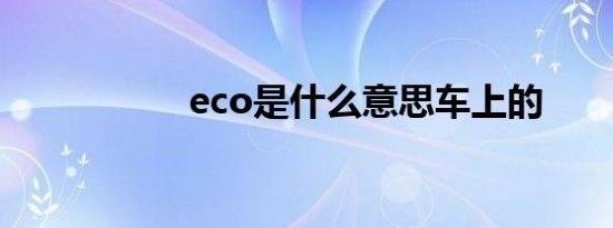 eco是什么意思车上的