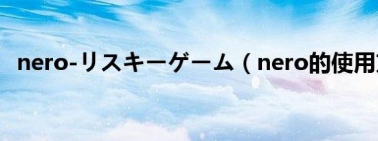 nero-リスキーゲーム（nero的使用方法）