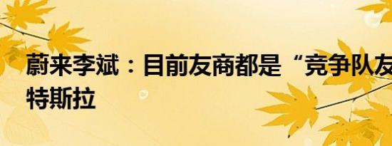 蔚来李斌：目前友商都是“竞争队友” 包括特斯拉