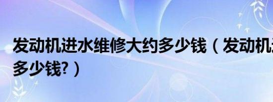 发动机进水维修大约多少钱（发动机进水大修多少钱?）