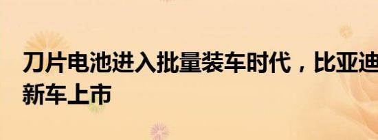 刀片电池进入批量装车时代，比亚迪连推4款新车上市