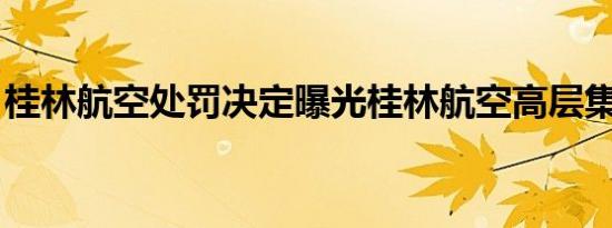 桂林航空处罚决定曝光桂林航空高层集体受罚