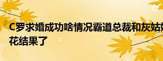 C罗求婚成功啥情况霸道总裁和灰姑娘恋情开花结果了