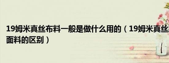 19姆米真丝布料一般是做什么用的（19姆米真丝跟普通真丝面料的区别）