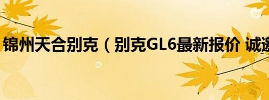 锦州天合别克（别克GL6最新报价 诚邀体验）