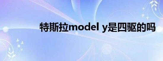 特斯拉model y是四驱的吗