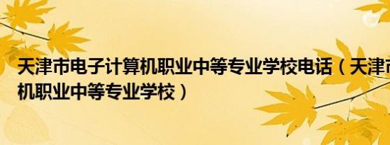 天津市电子计算机职业中等专业学校电话（天津市电子计算机职业中等专业学校）