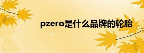 pzero是什么品牌的轮胎