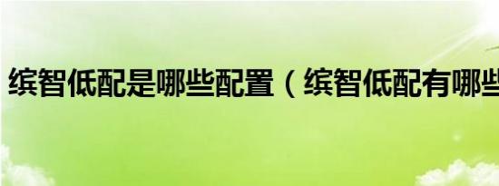 缤智低配是哪些配置（缤智低配有哪些配置）