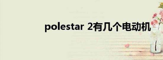 polestar 2有几个电动机