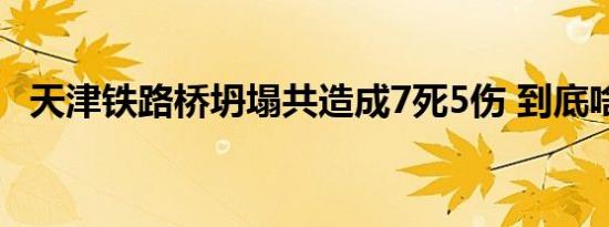 天津铁路桥坍塌共造成7死5伤 到底啥情况