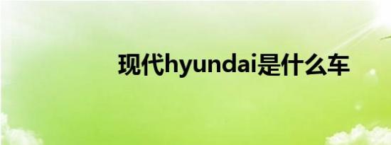 现代hyundai是什么车