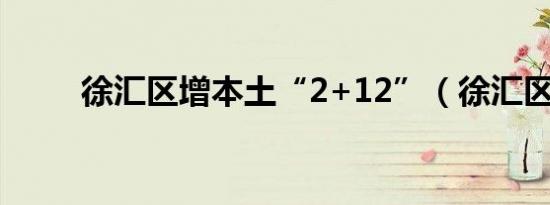 徐汇区增本土“2+12”（徐汇区）