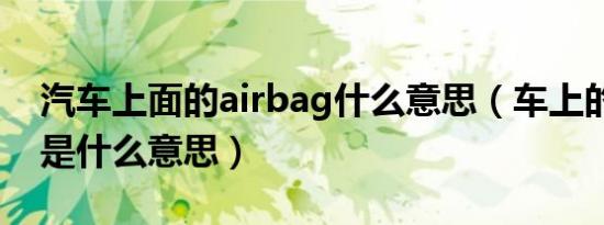 汽车上面的airbag什么意思（车上的airbag是什么意思）