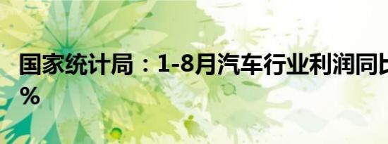 国家统计局：1-8月汽车行业利润同比下降19%