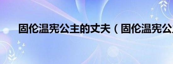 固伦温宪公主的丈夫（固伦温宪公主）