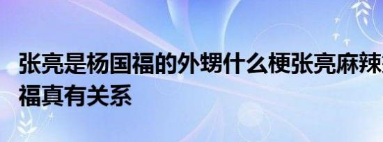 张亮是杨国福的外甥什么梗张亮麻辣烫和杨国福真有关系