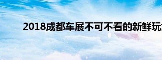 2018成都车展不可不看的新鲜玩意