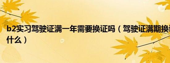 b2实习驾驶证满一年需要换证吗（驾驶证满期换证需要提供什么）