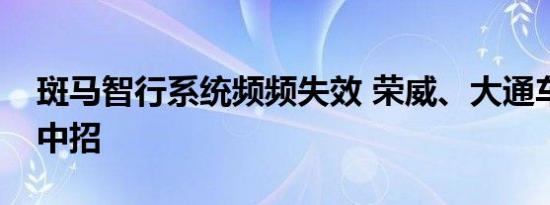 斑马智行系统频频失效 荣威、大通车主纷纷中招