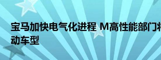 宝马加快电气化进程 M高性能部门将推出混动车型