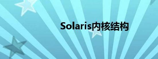 Solaris内核结构