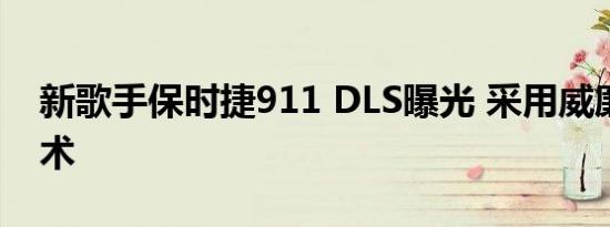 新歌手保时捷911 DLS曝光 采用威廉姆斯技术