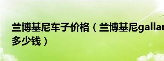 兰博基尼车子价格（兰博基尼gallardo价格多少钱）