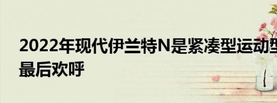 2022年现代伊兰特N是紧凑型运动型轿车的最后欢呼