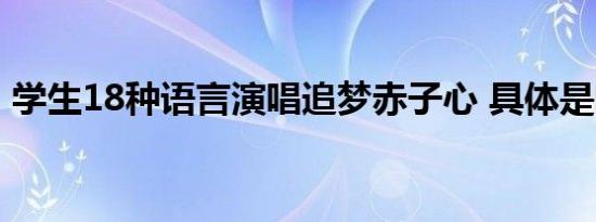 学生18种语言演唱追梦赤子心 具体是啥情况