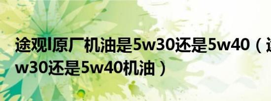 途观l原厂机油是5w30还是5w40（途观L用5w30还是5w40机油）