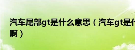 汽车尾部gt是什么意思（汽车gt是什么意思啊）