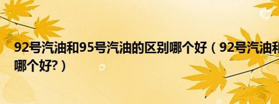 92号汽油和95号汽油的区别哪个好（92号汽油和95号汽油哪个好?）