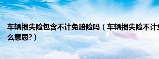 车辆损失险包含不计免赔险吗（车辆损失险不计免赔险是什么意思?）