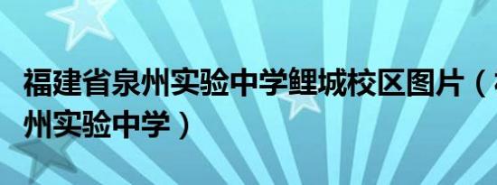 福建省泉州实验中学鲤城校区图片（福建省泉州实验中学）