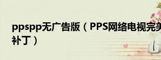 ppspp无广告版（PPS网络电视完美去广告补丁）